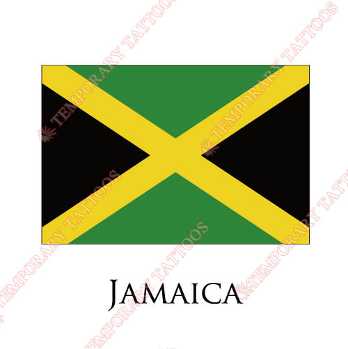 Jamaica flag Customize Temporary Tattoos Stickers NO.1901